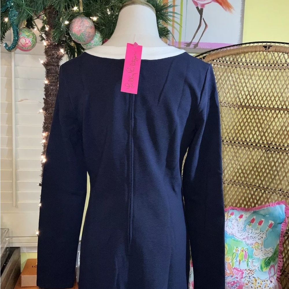 Lilly Pulitzer NWT Kennedy Classic Shift Dress True Navy $198 Size M,L,XL - Picture 3 of 15